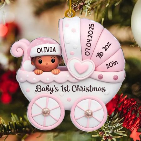 Personalized Christmas Baby Shower Acrylic Ornament
